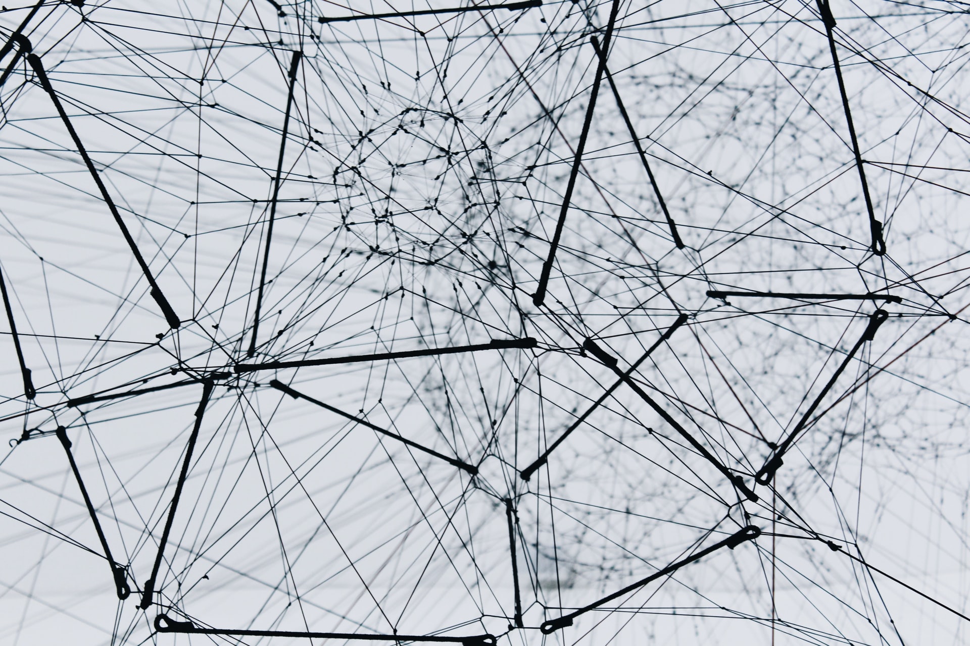 A metallic structure resembling a network of nodes and edges
