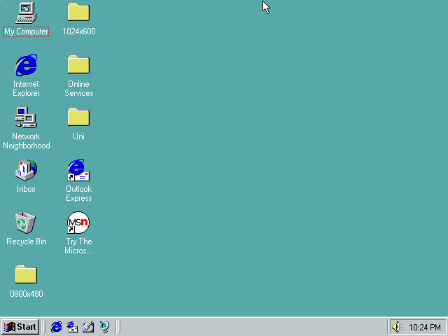A screenshot of a stock Windows 95 desktop, showing several icons.