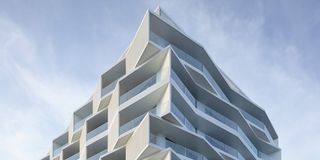 A modern architecture of an apartment building, figuratively resembling software architecture.