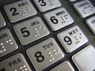 A braille numeric keypad