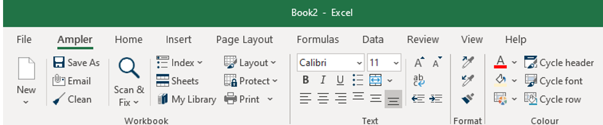 A screenshot of the Microsoft Excel toolbar