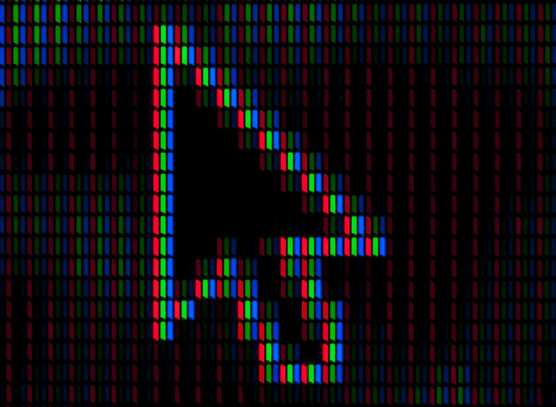 A very close subpixel image of a mouse cursor.
