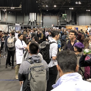A photograph of a CHI 2019 coffee break.