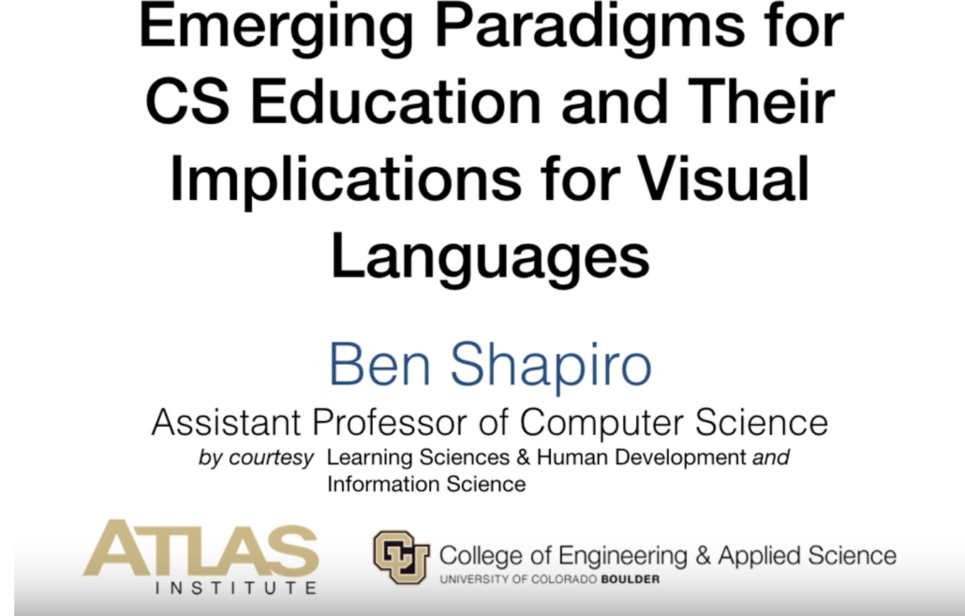 A screenshot of the first slide of Ben's keynote.