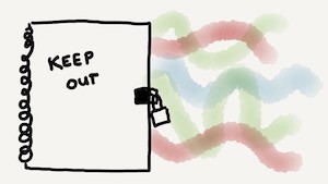 A locked diary with words 'KEEP OUT'