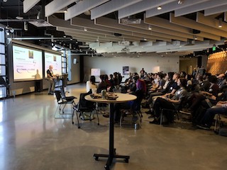 A photograph of the opening talk of the DUB 2018 retreat.