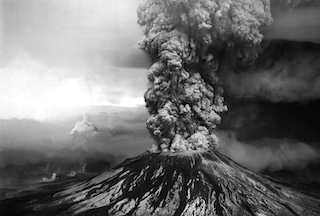 Mount St. Helens erupting in May, 1980