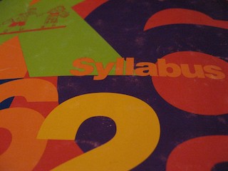 Stock photo of a cover sheet saying 'syllabus'