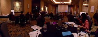 A panoramic shot of the capacity building workshop.