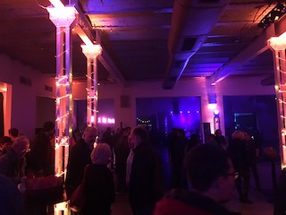 The ICSE 2017 banquet, in a swanky club full of food stands