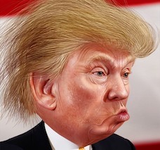 A grotesque rendering of Donald Trump's face.