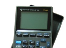 A photograph of a TI graphing calculator.