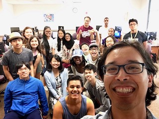 My selfie with the Upward Bound students on my last day of class in summer 2017