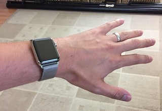 The Apple Watch on my wrist.