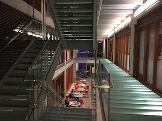 A photograph of one of Northwestern University's beautiful atriums.