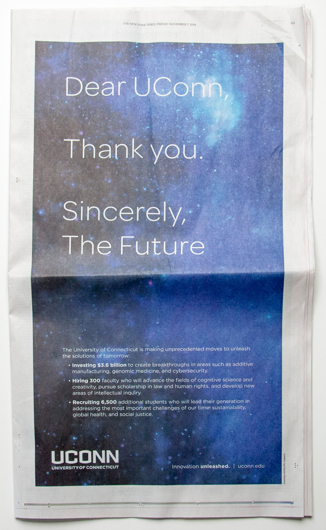 New York Times (future) ad on Nov. 11, 2014