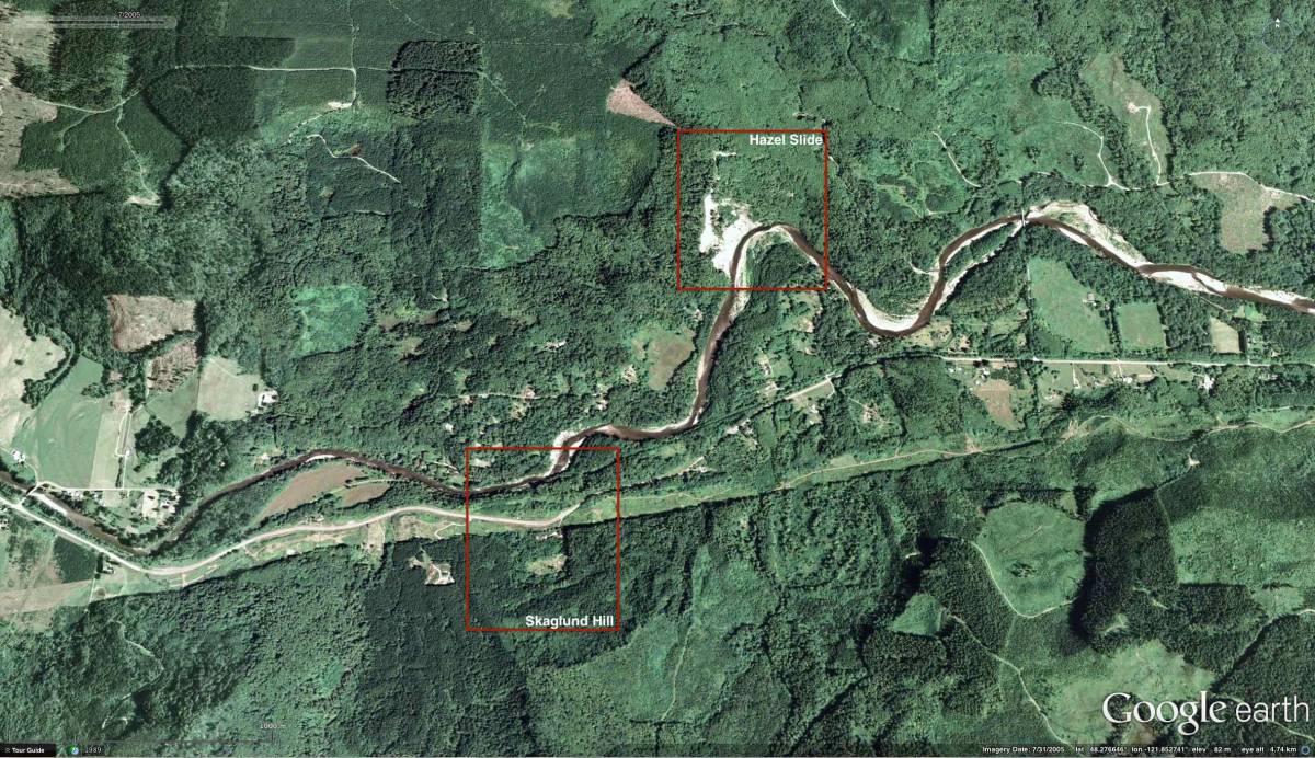 North Fork Stillaguamish River Valley Landslide locations (2006-2011)
