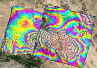 Interferogram of Landers and Hector Mine earthquakes