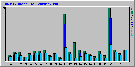 Hourly usage for February 2010