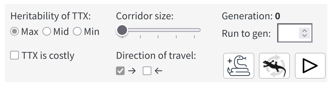Screenshoot from The Lab page of this website showing the controls described below.