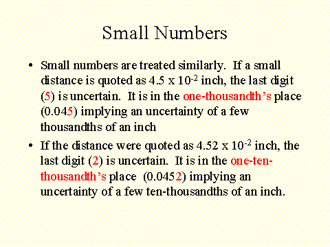 Small Numbers