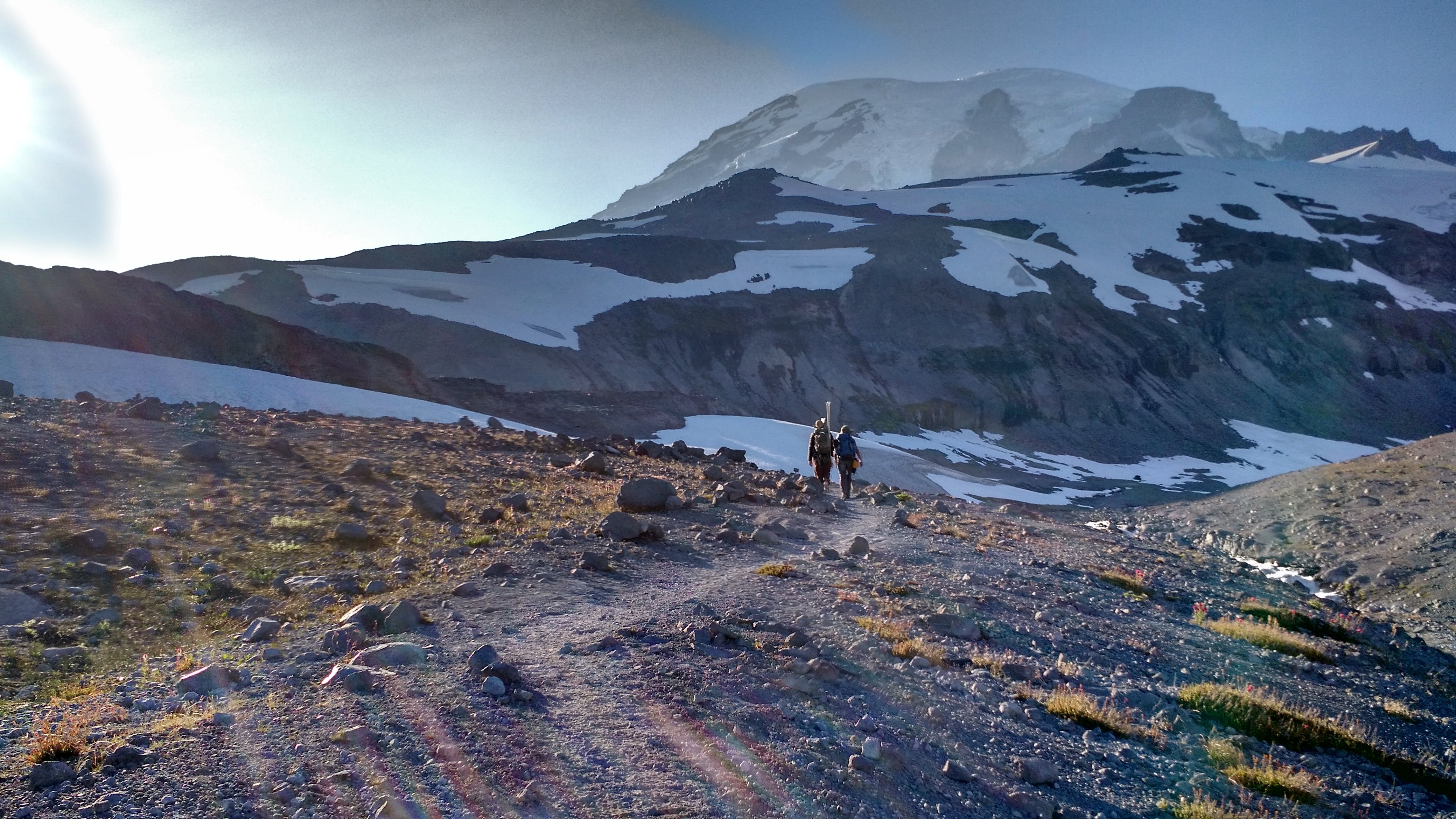 Heading off the mountain at the end of  a field day