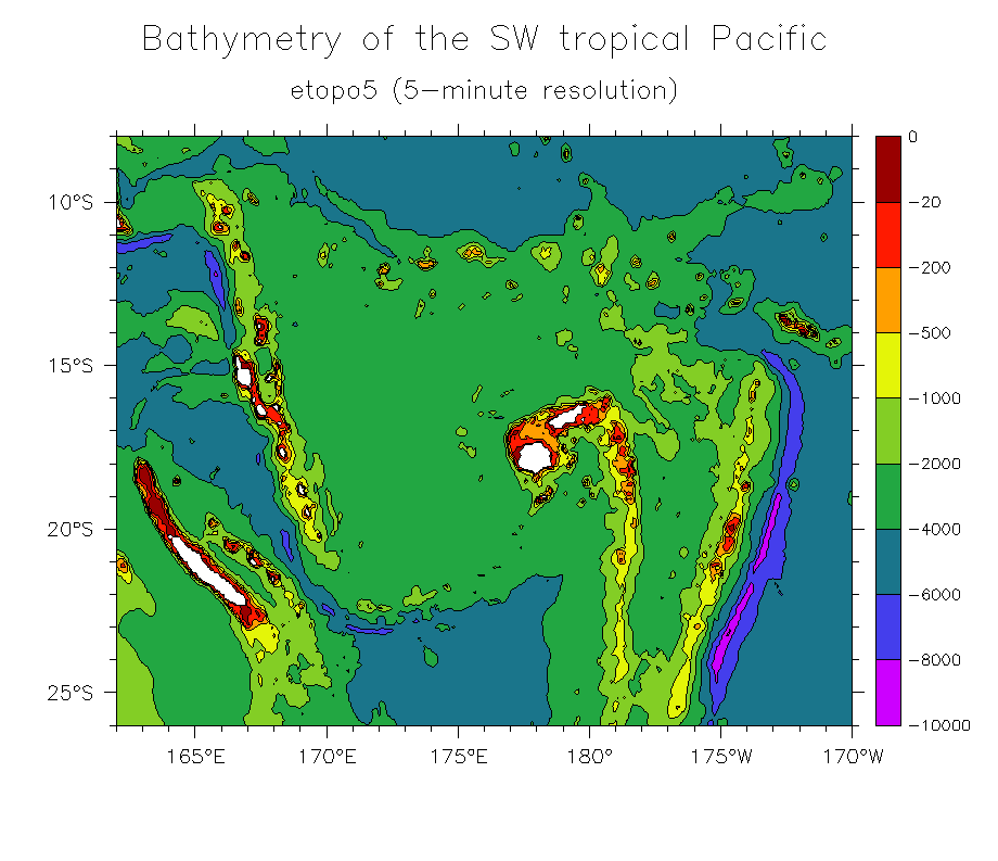 SW Pacific Bathymetric Data Index