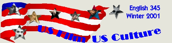 Top Logo Image for English 345 Home Page--Cinema Stars on US Flag Background