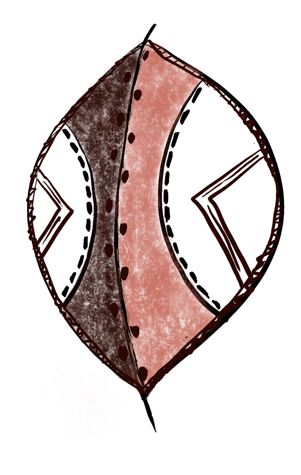 Sketch of a shield representing indigenous knowledge research