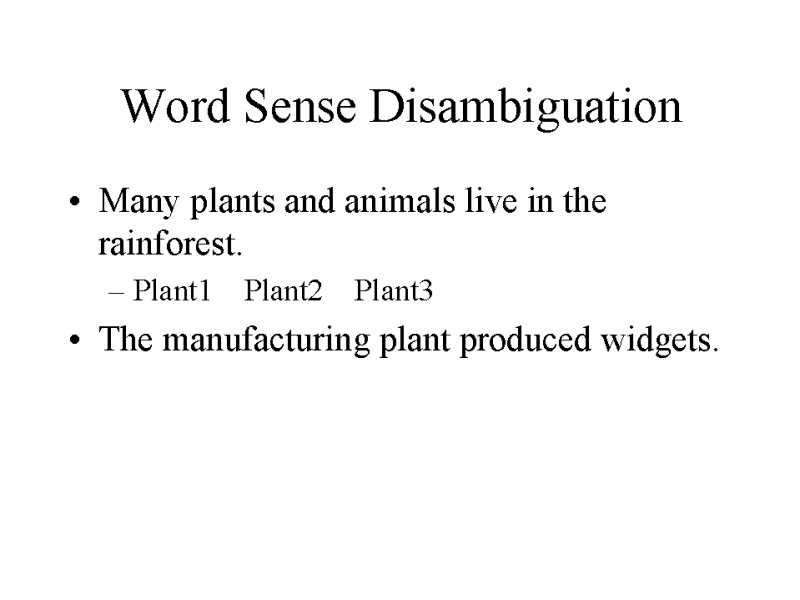 Word Sense Disambiguation