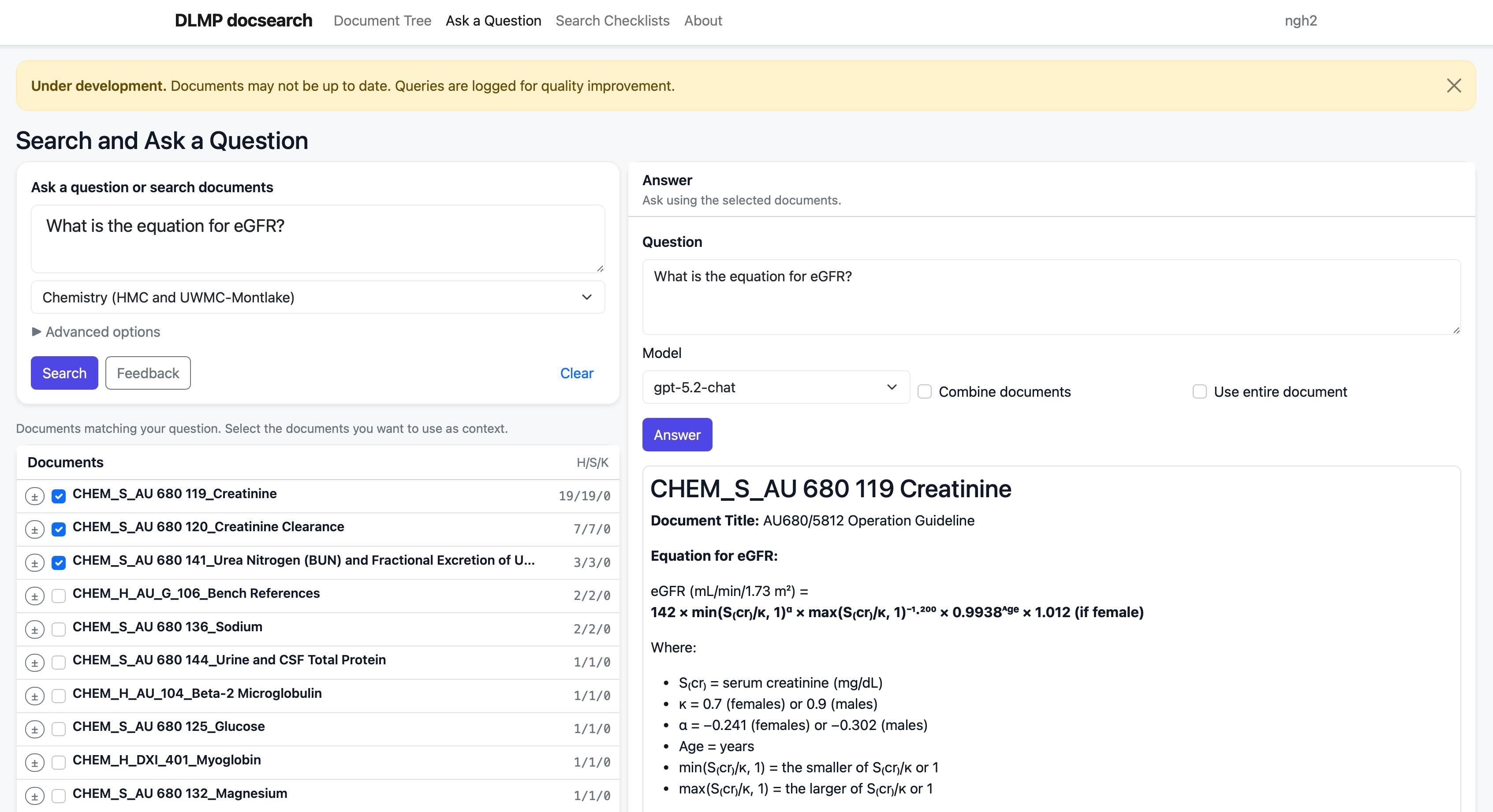 Docsearch screenshot