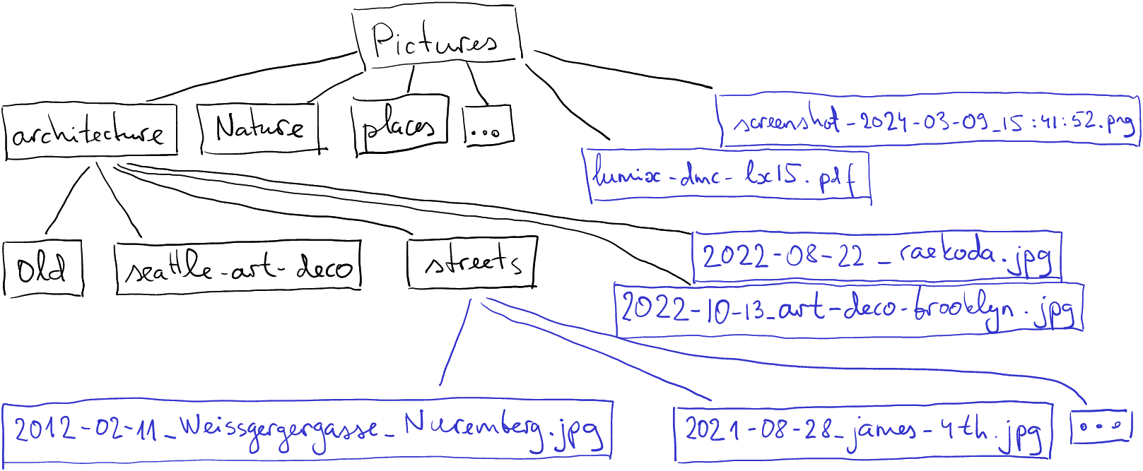 sketch of my Pictures folder tree