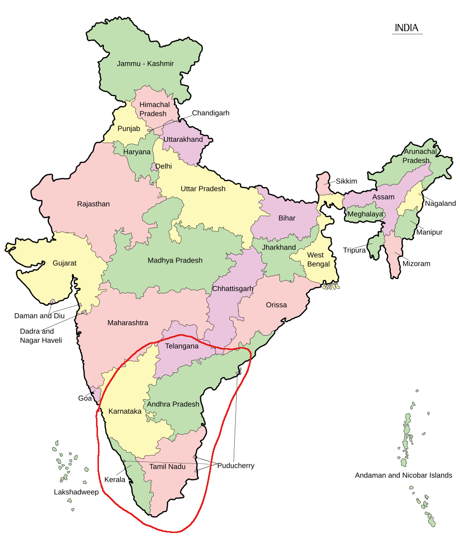 Indian states and the Southern Zone