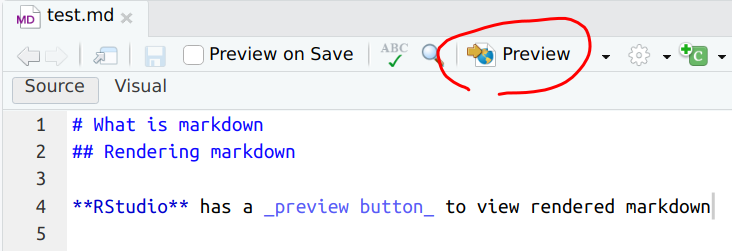 Preview button in RStudio