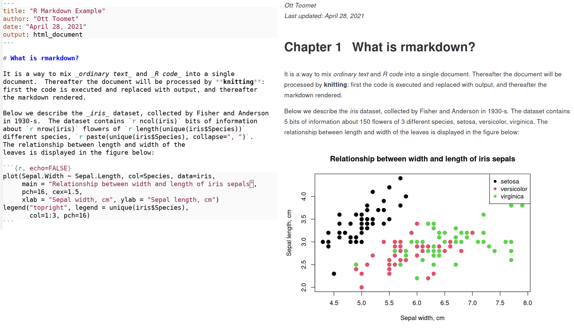 make a table in r markdown