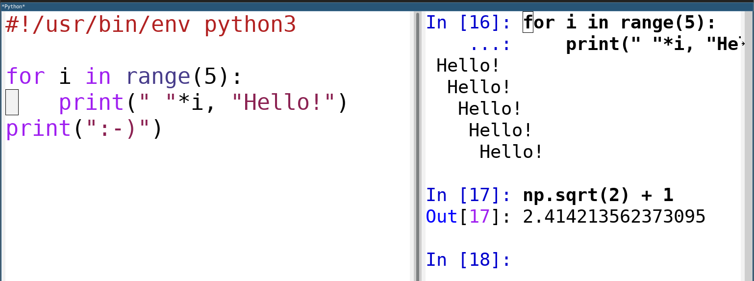 ipython running in emacs/elpy