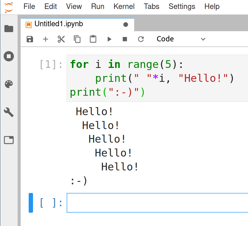 Python running in jupyterlab notebook