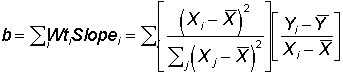 slope as weighted individual slopes