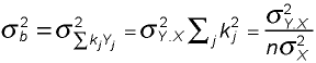 variance of the slope