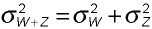 variance of a sum of two independent random variables