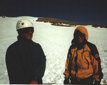 Scott with Brent in the crater