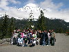 Students at Ricksecker Point in front of the mountain